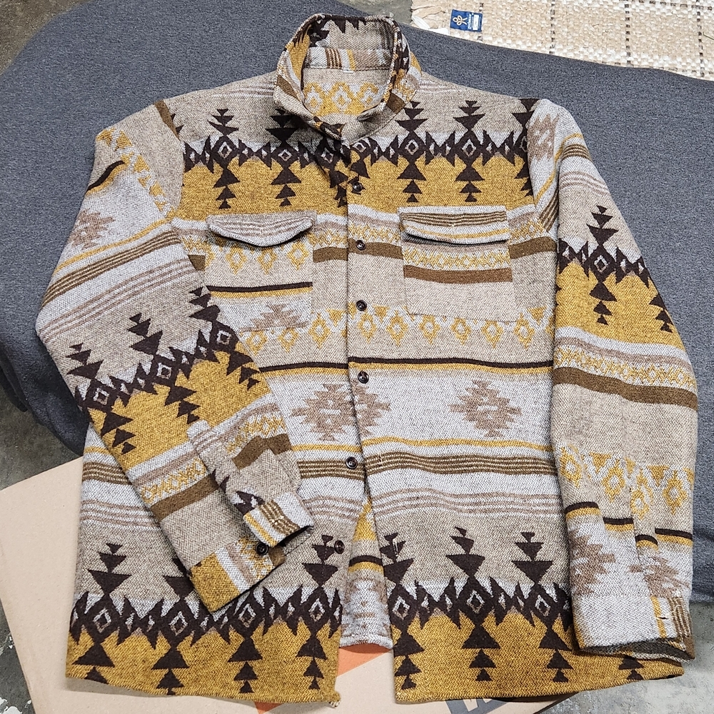 Geometric Patterned Button-Up Shirt